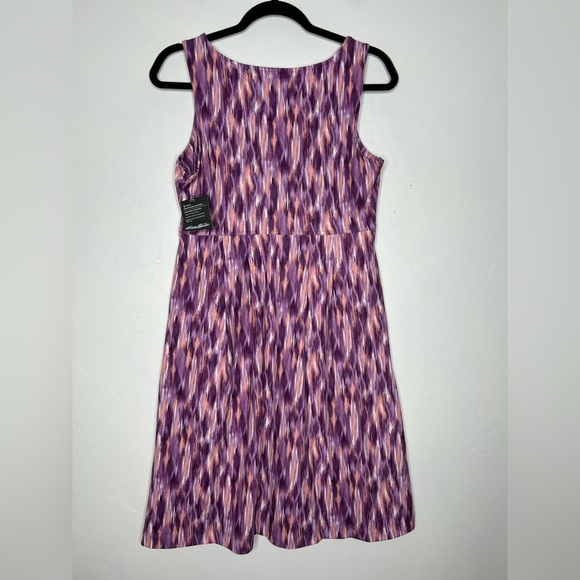 NWT Eddie Bauer Purple and Pink Ikat Aster Crossover Dress Outdoors Size Small - Picture 2 of 11